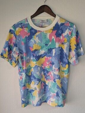 Vintage 90s American Collection by Cricket Lane Abstract Brushstroke Knit Tee